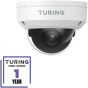 Turing Video TP-MFD8M28-1Y CORE AI VSaaS License-Enabled 8MP Low Light Dome IP Camera, 2.8mm Fixed Lens - AiSurve.com - AI Surveillance: See, Analyze, Protect